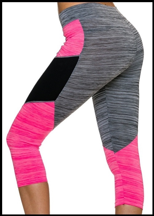 Capri tights i grå-rosa